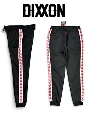 NWT DIXXON FLANNEL CO. VIXXON LIPS & BONES BLACK TRACK PANTS JOGGERS SIZE 2X